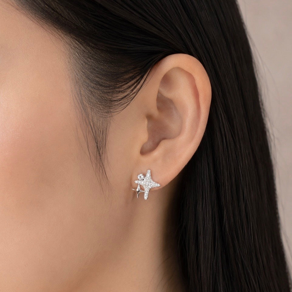Starlight Pavé Crystal Clip-On Earrings