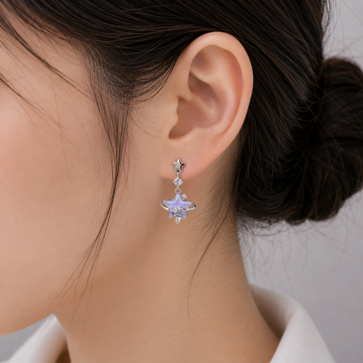 Celestial Star Drop Stud Earrings