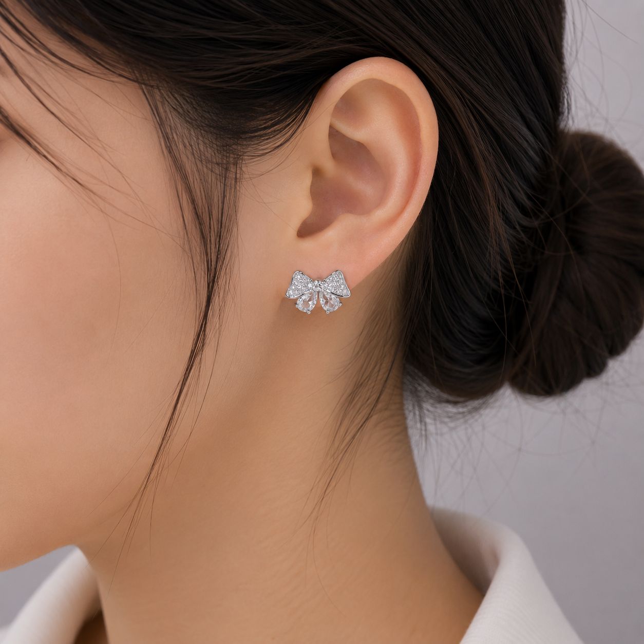 Sparkle Bow Stud Earrings