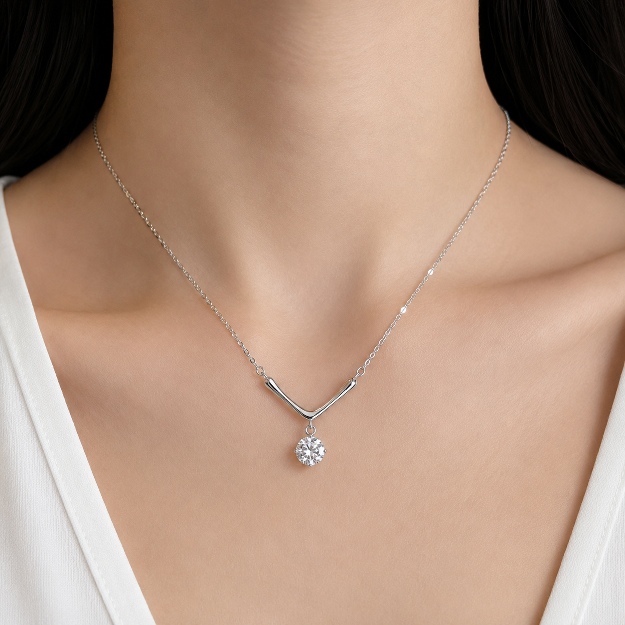 Lumière V Moissanite 925 Silver Necklace