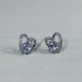 Sparkling Heart Stud Earrings