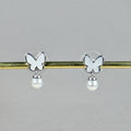 Butterfly Pearl Stud Earrings