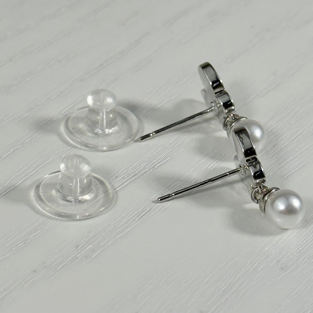Butterfly Pearl Stud Earrings