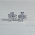 Clover Cat's Eye Stud Earrings