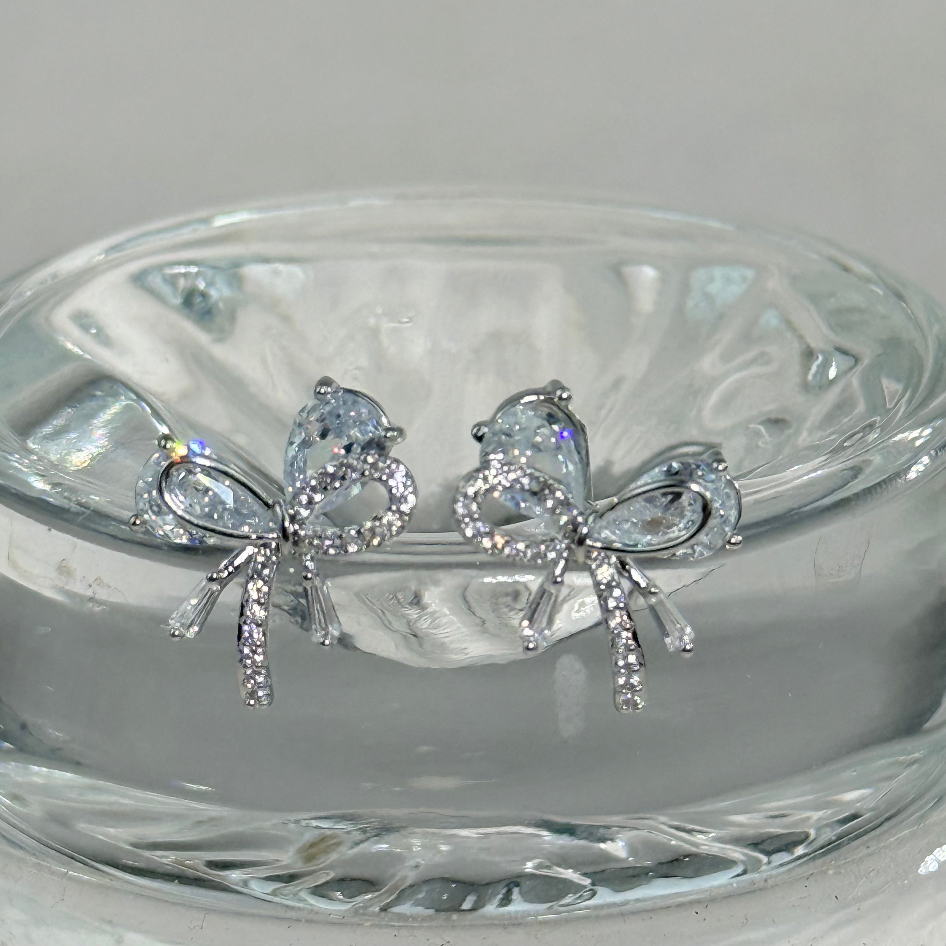 Crystal Bow Stud Earrings