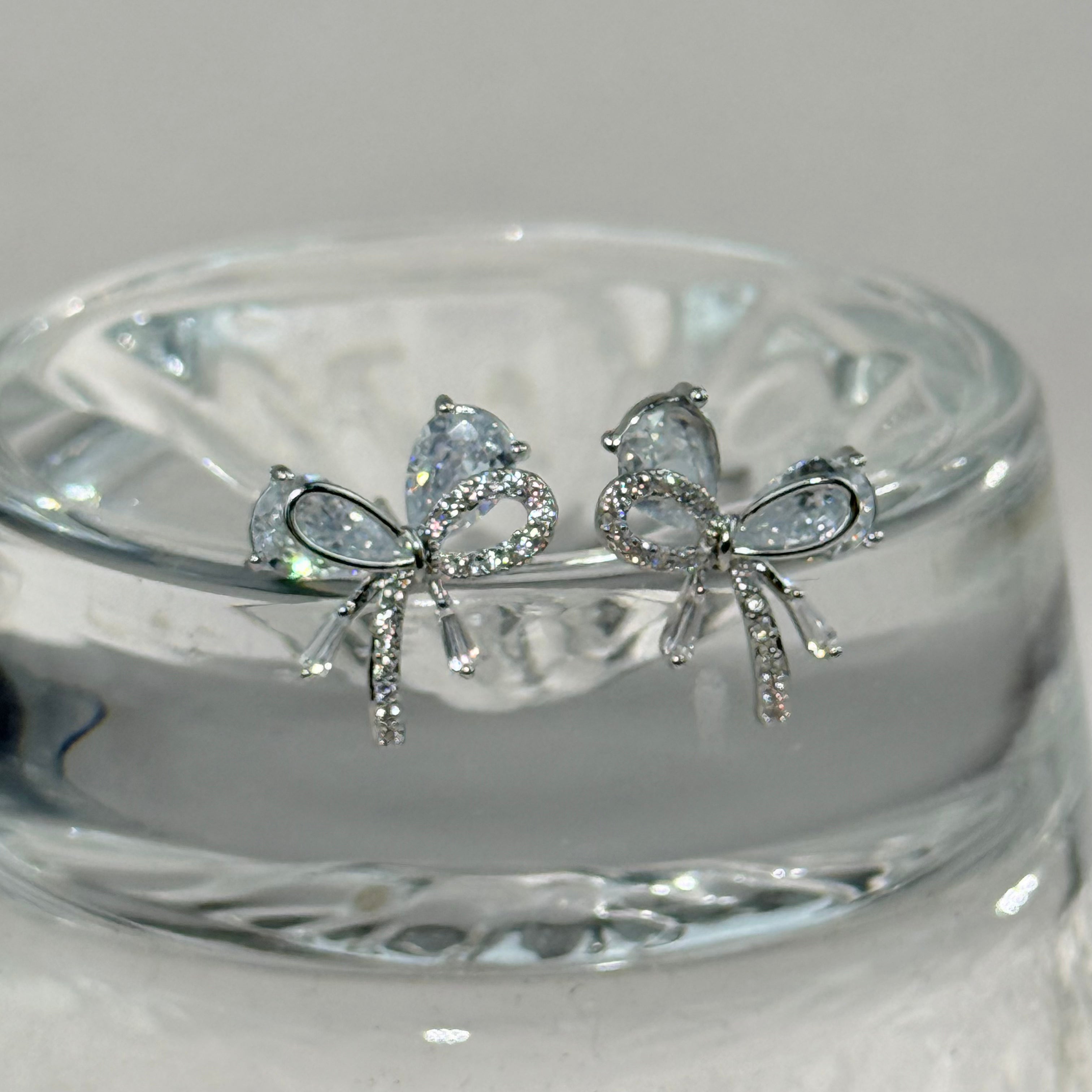 Crystal Bow Stud Earrings