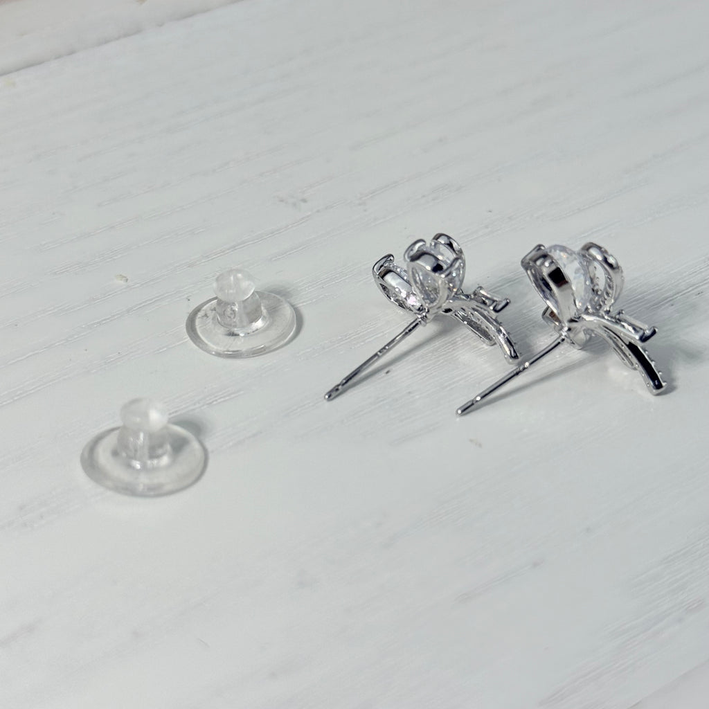 Crystal Bow Stud Earrings