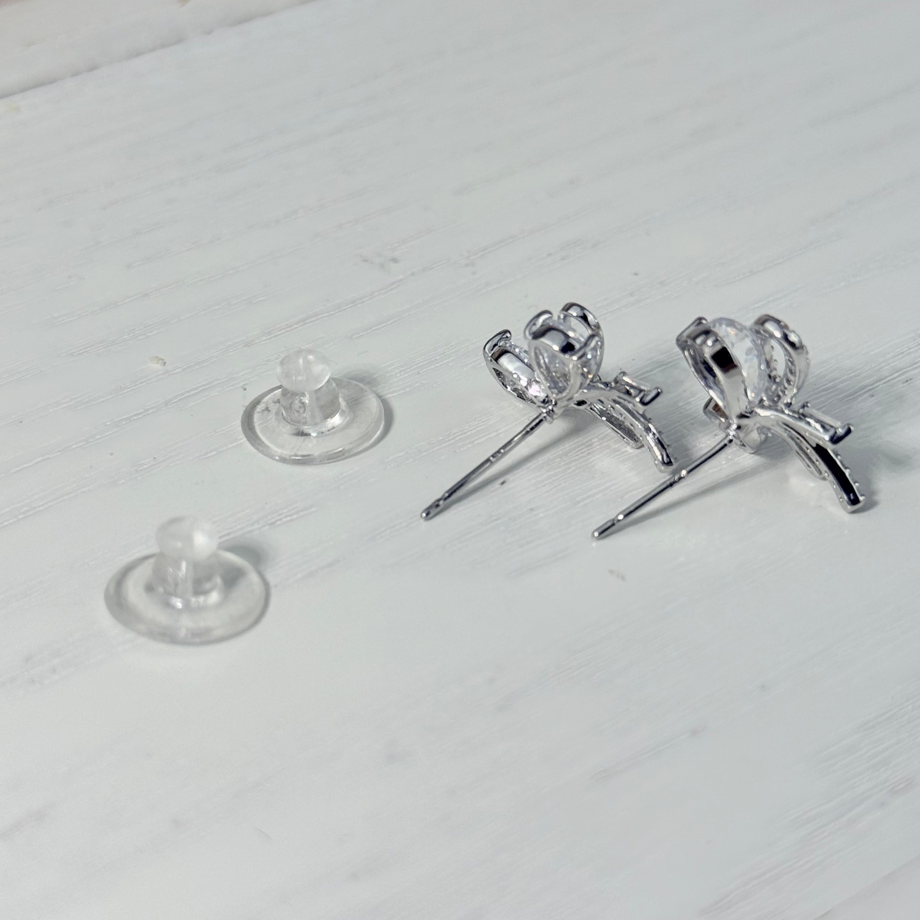 Crystal Bow Stud Earrings