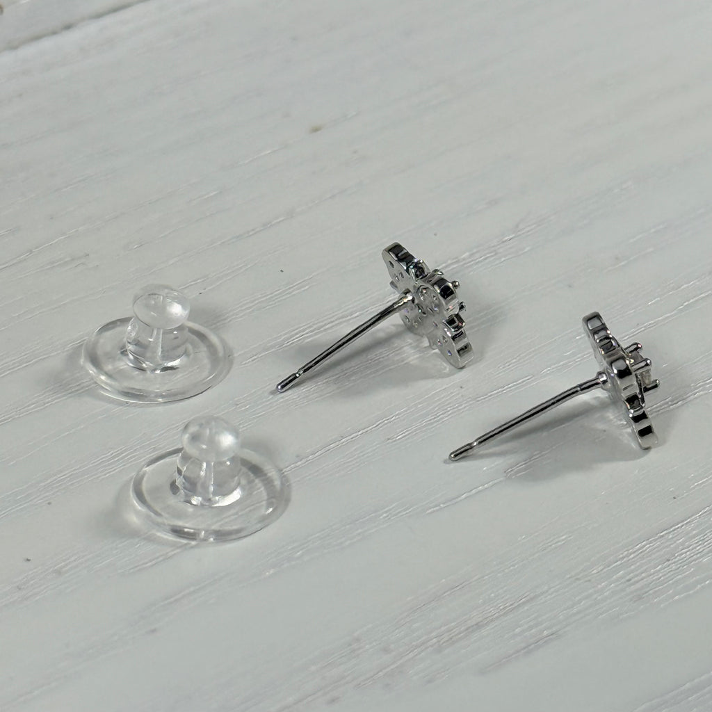Sparkling Clover Stud Earrings