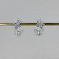 Crystal Cat's Eye Butterfly Drop Stud Earrings