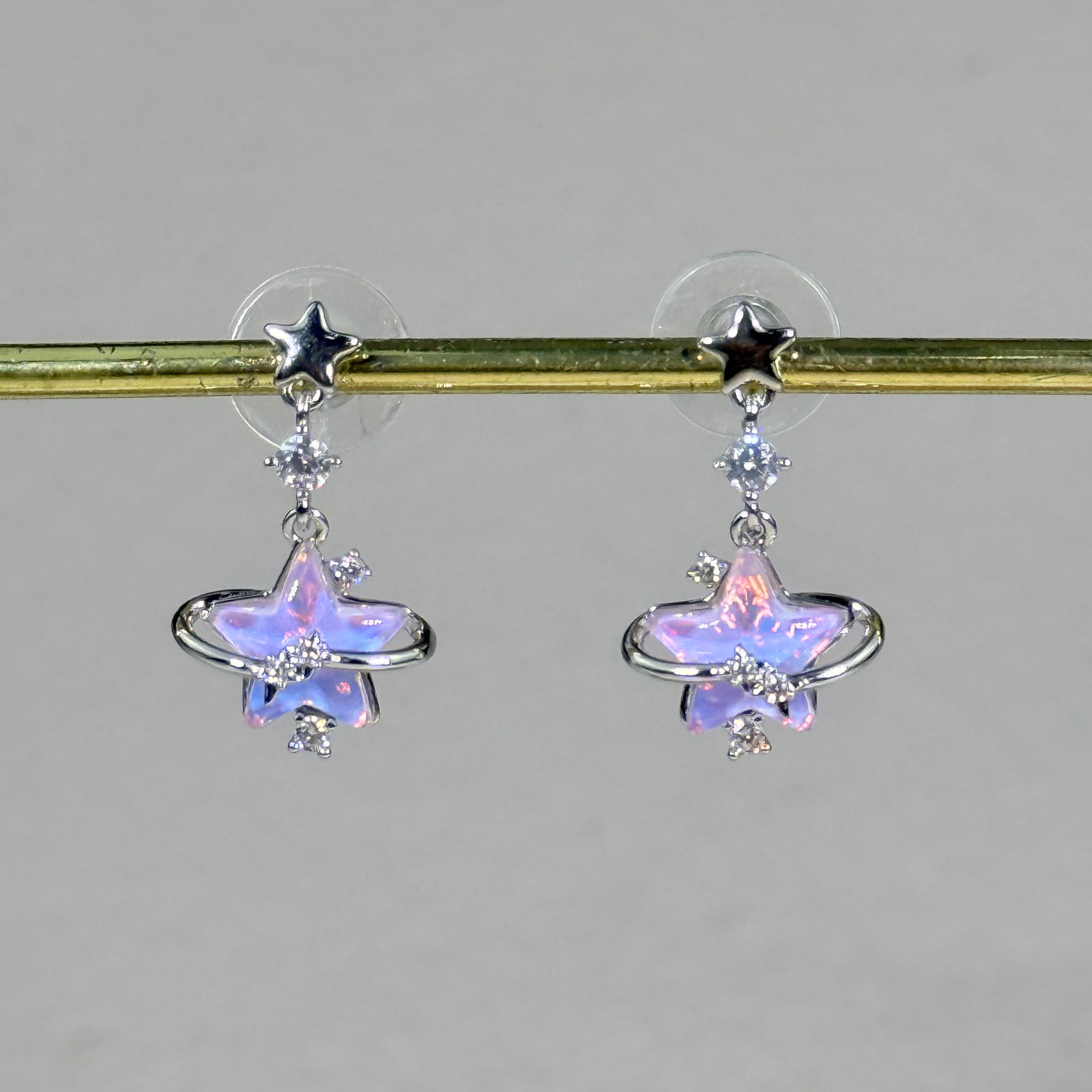 Celestial Star Drop Stud Earrings