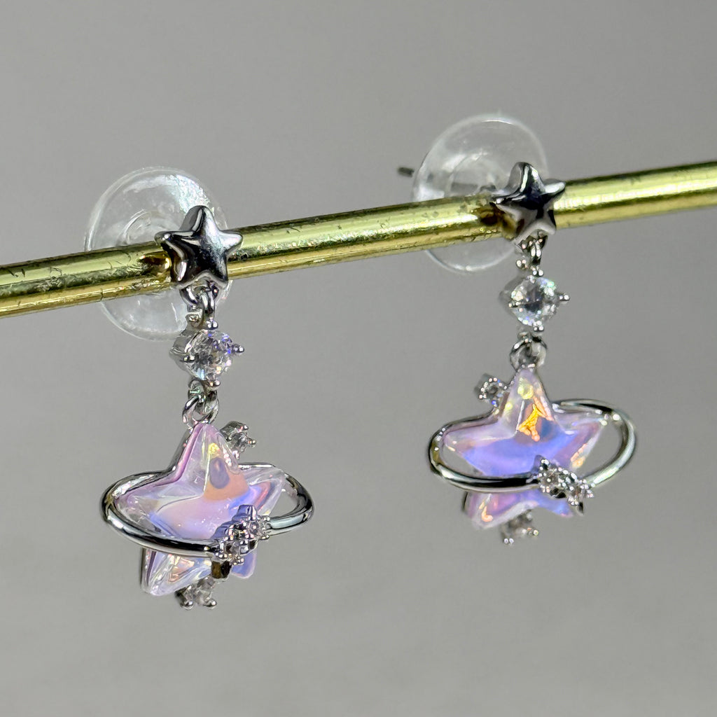 Celestial Star Drop Stud Earrings