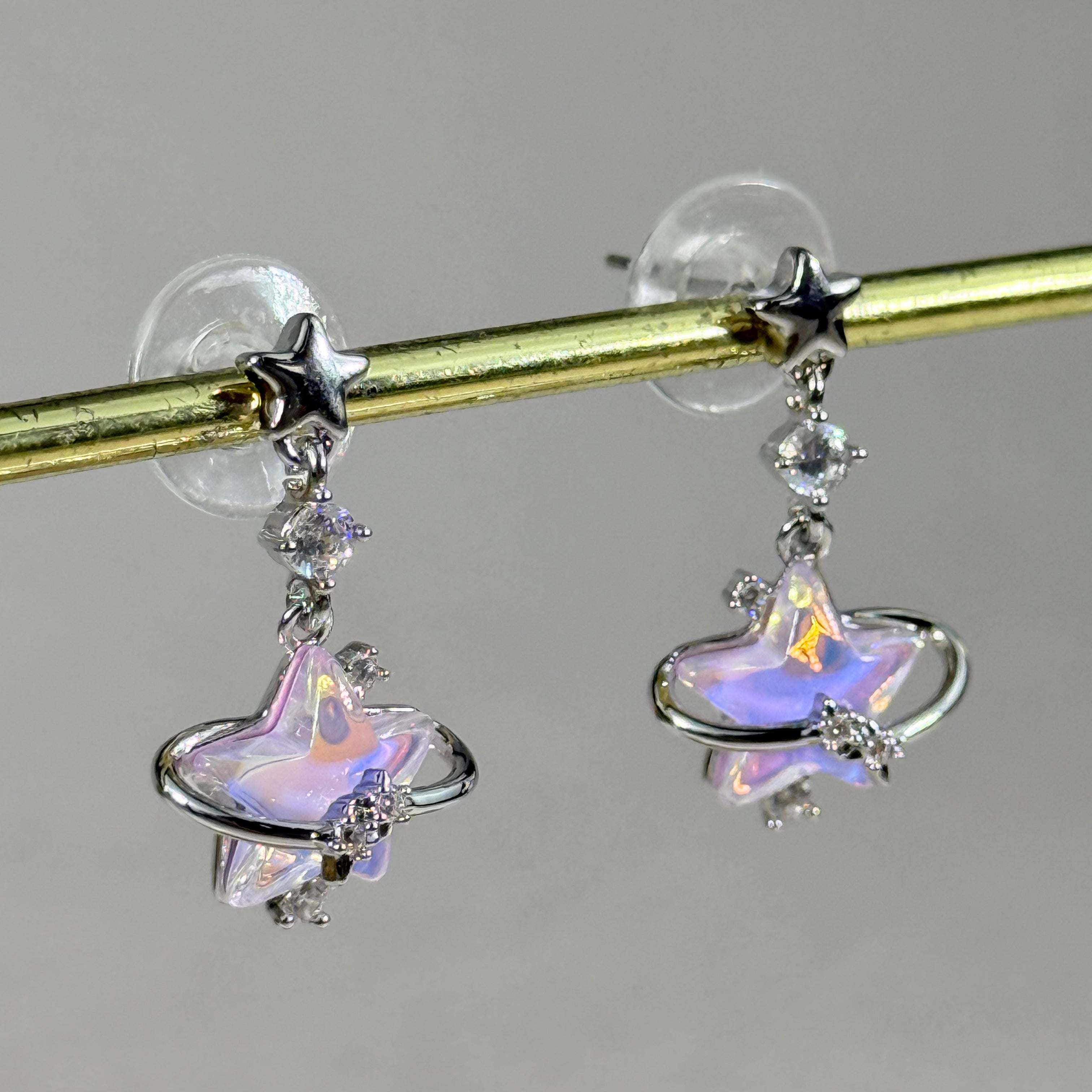 Celestial Star Drop Stud Earrings