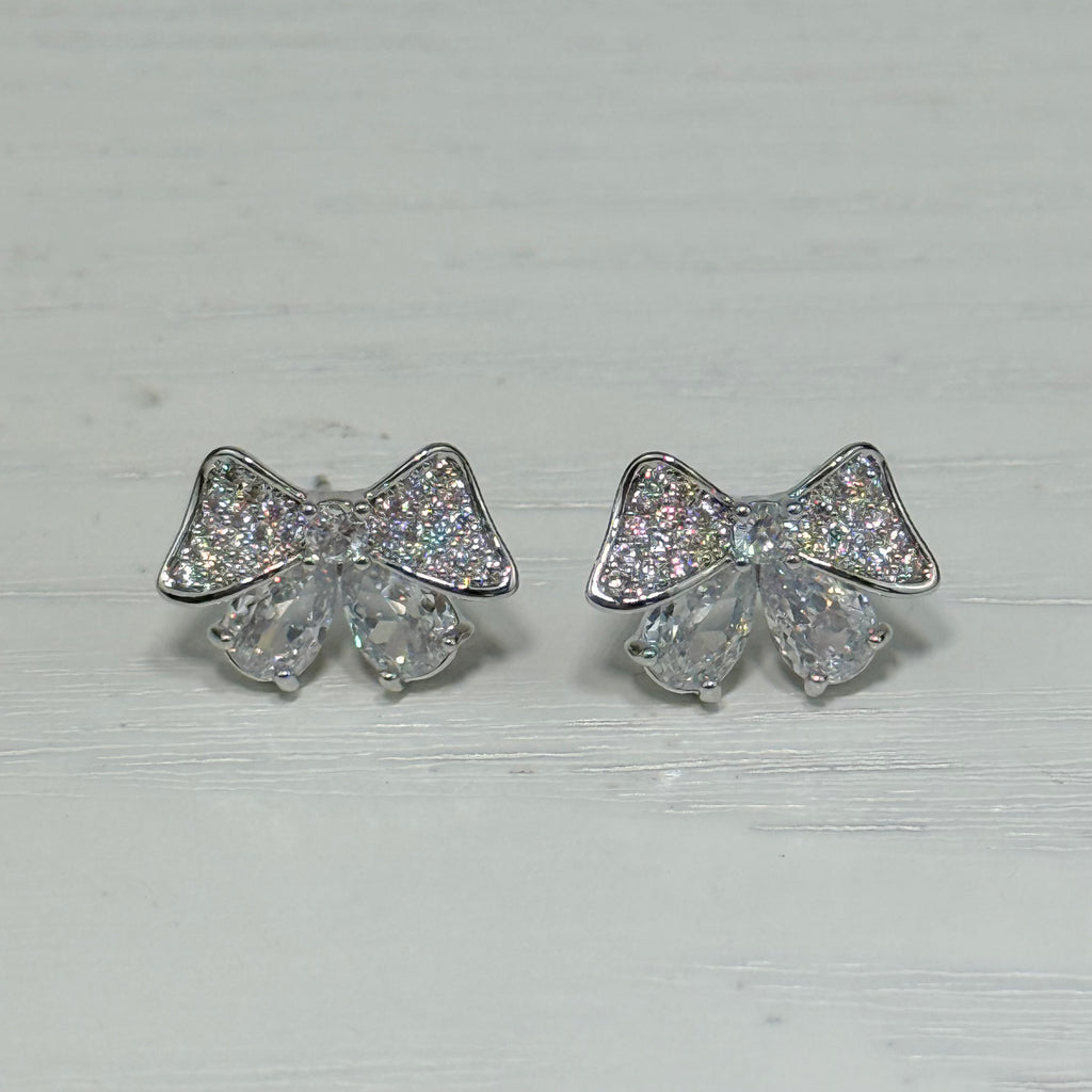 Sparkle Bow Stud Earrings