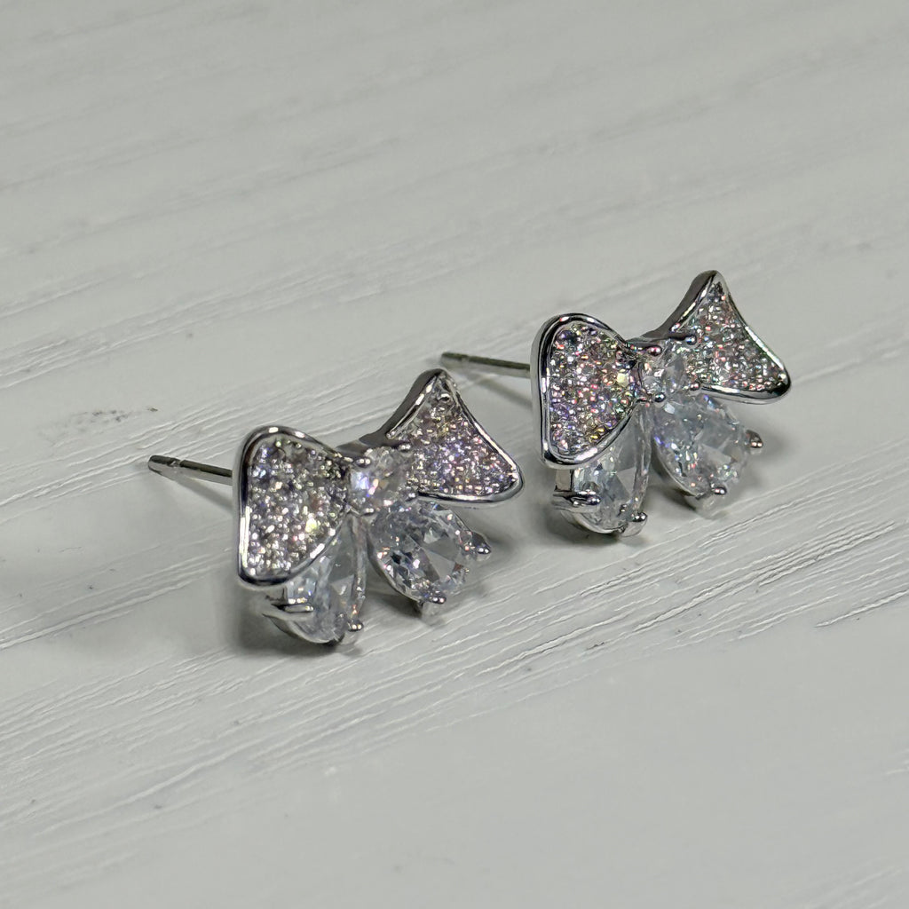 Sparkle Bow Stud Earrings
