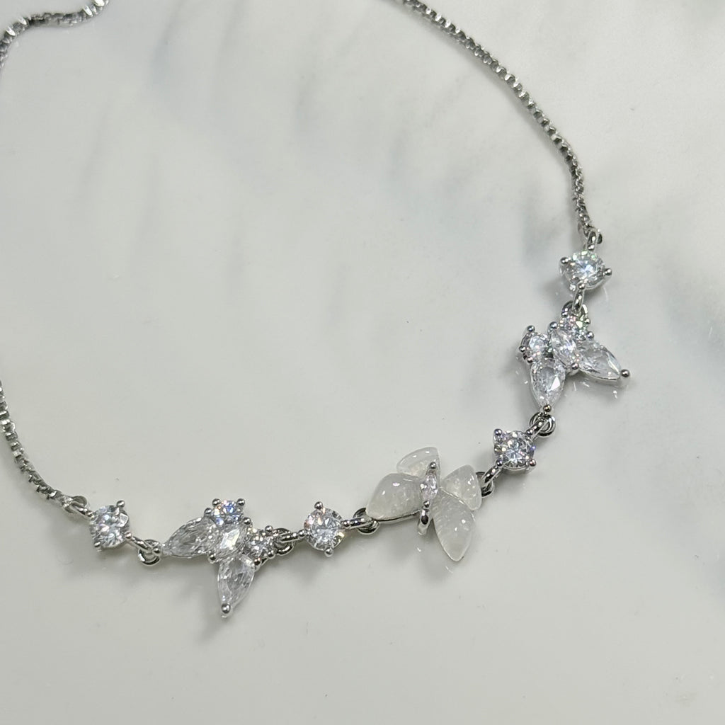Cat's Eye Butterfly Bracelet (Silver)