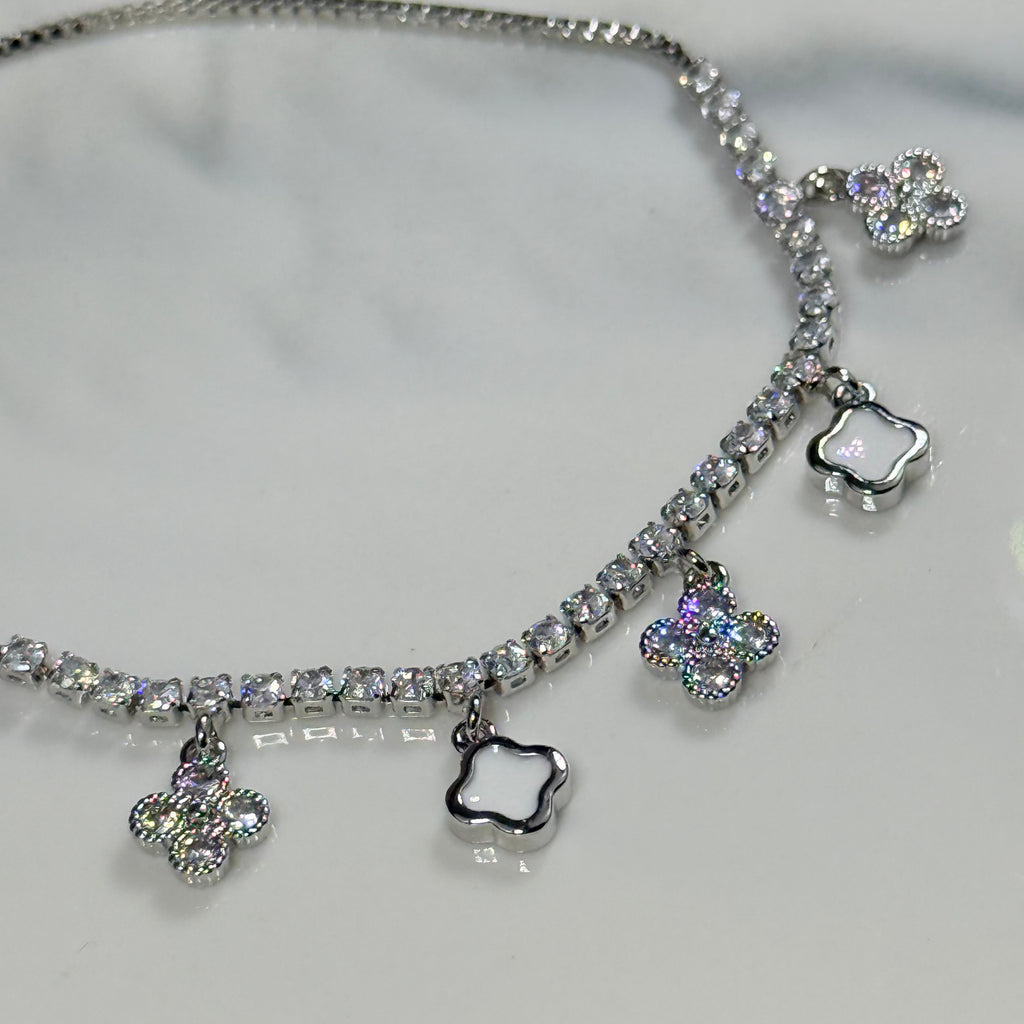Sparkling Clover Charm Bracelet
