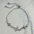 Floral Crystal Bracelet (Silver)