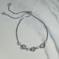 Trio Heart Crystal Bracelet (Silver)