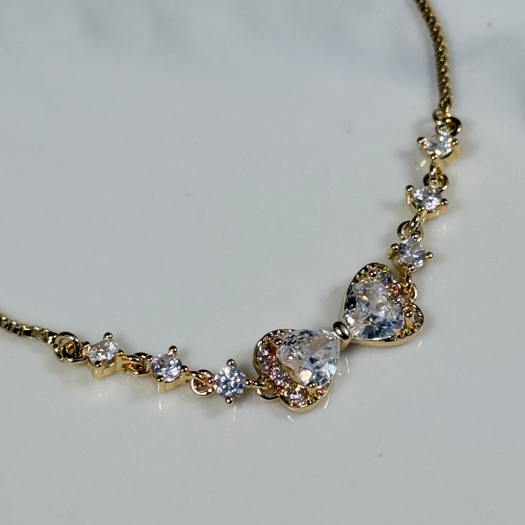 Twin Heart Bracelet (Gold)