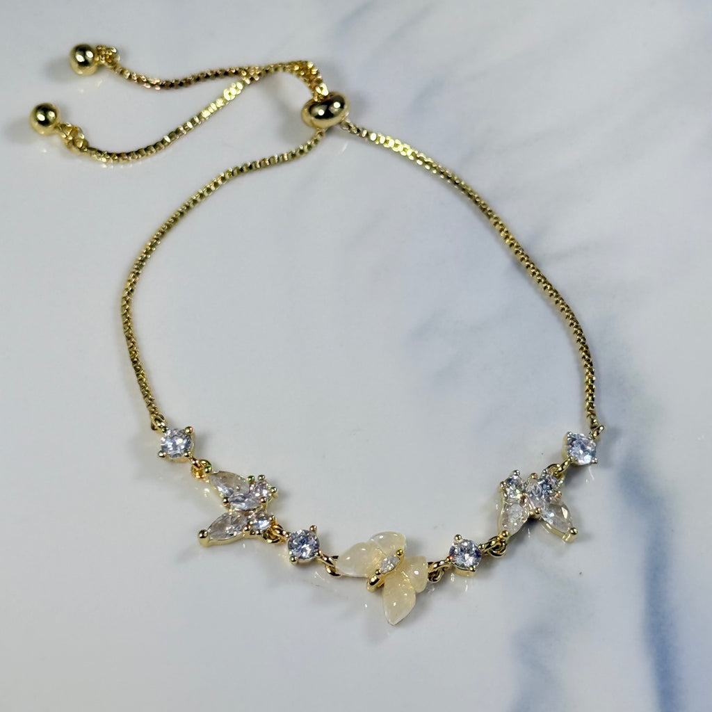 Cat's Eye Butterfly Bracelet (Gold)