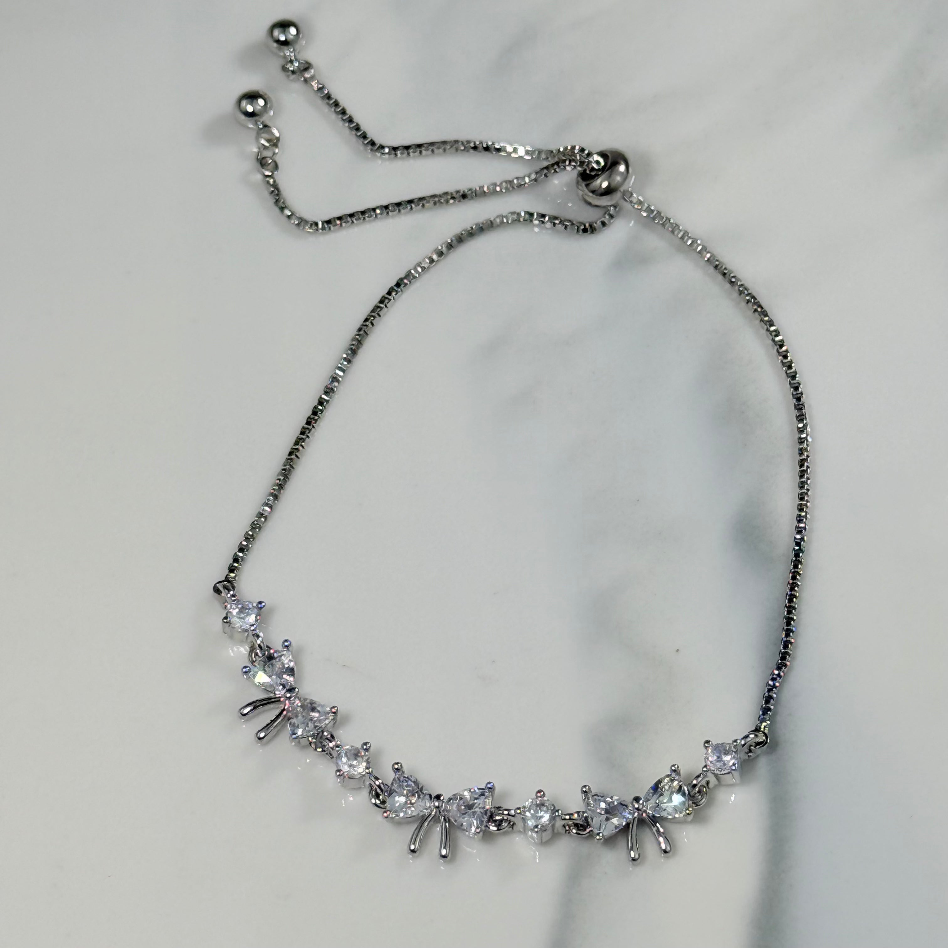 Sparkling Trio Bow Bracelet