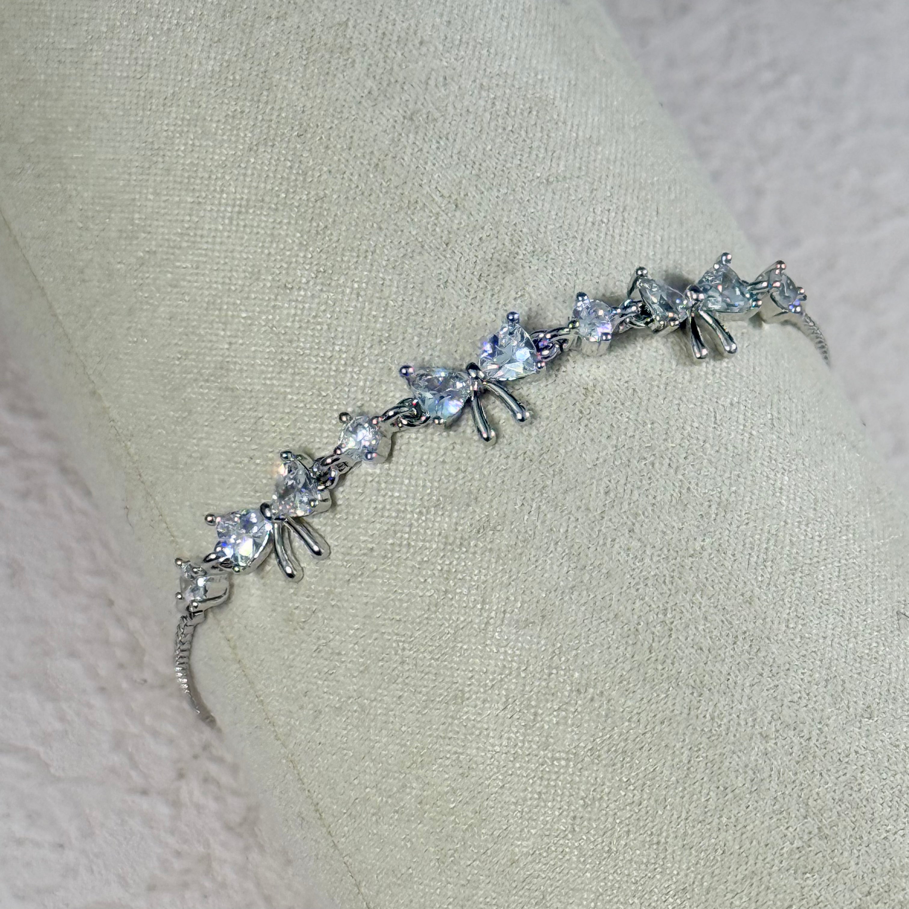Sparkling Trio Bow Bracelet