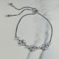 Sparkling Trio Clover Bracelet (Silver)