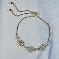 Sparkling Trio Clover Bracelet (Gold)