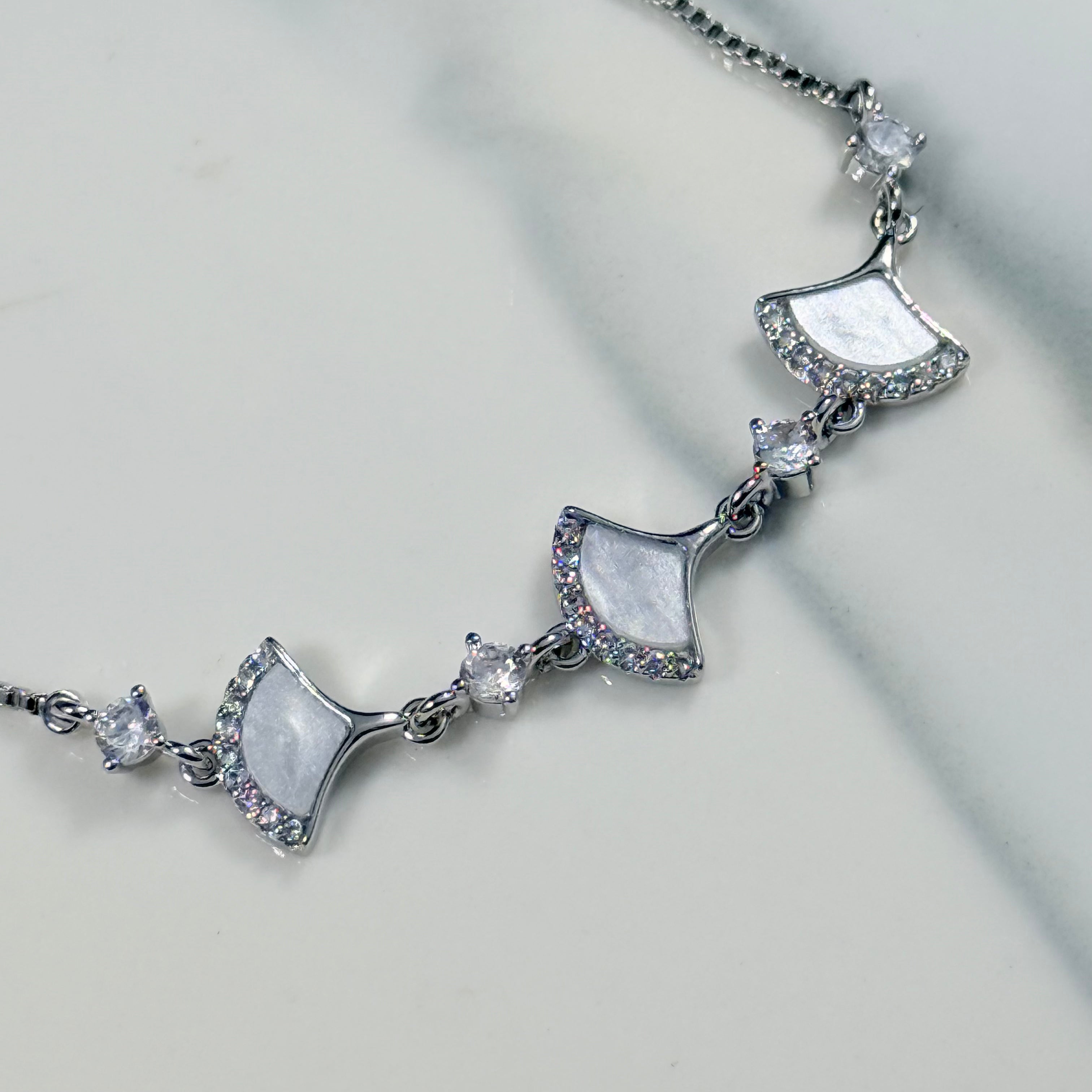 Trio Mother of Pearl Fan Bracelet
