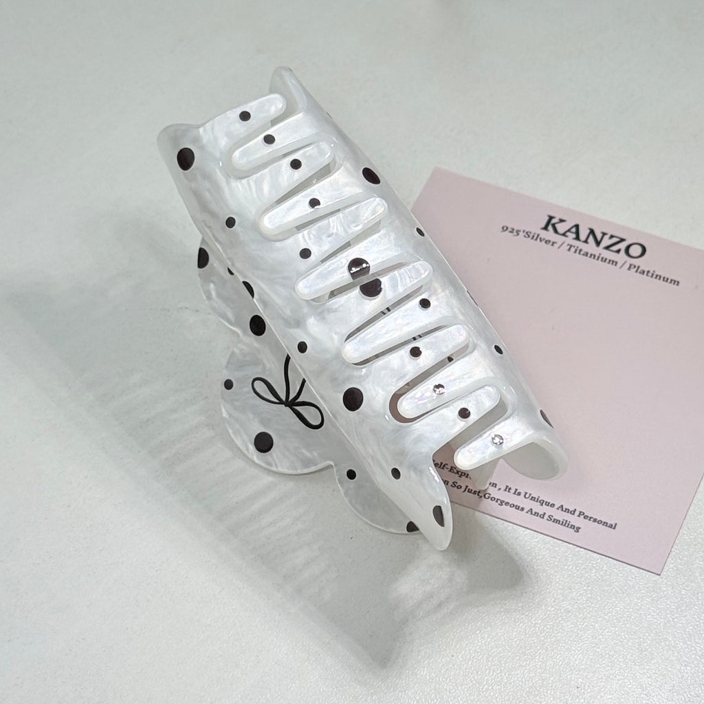 Polka Bow Cloud Acetate Hair Claw
