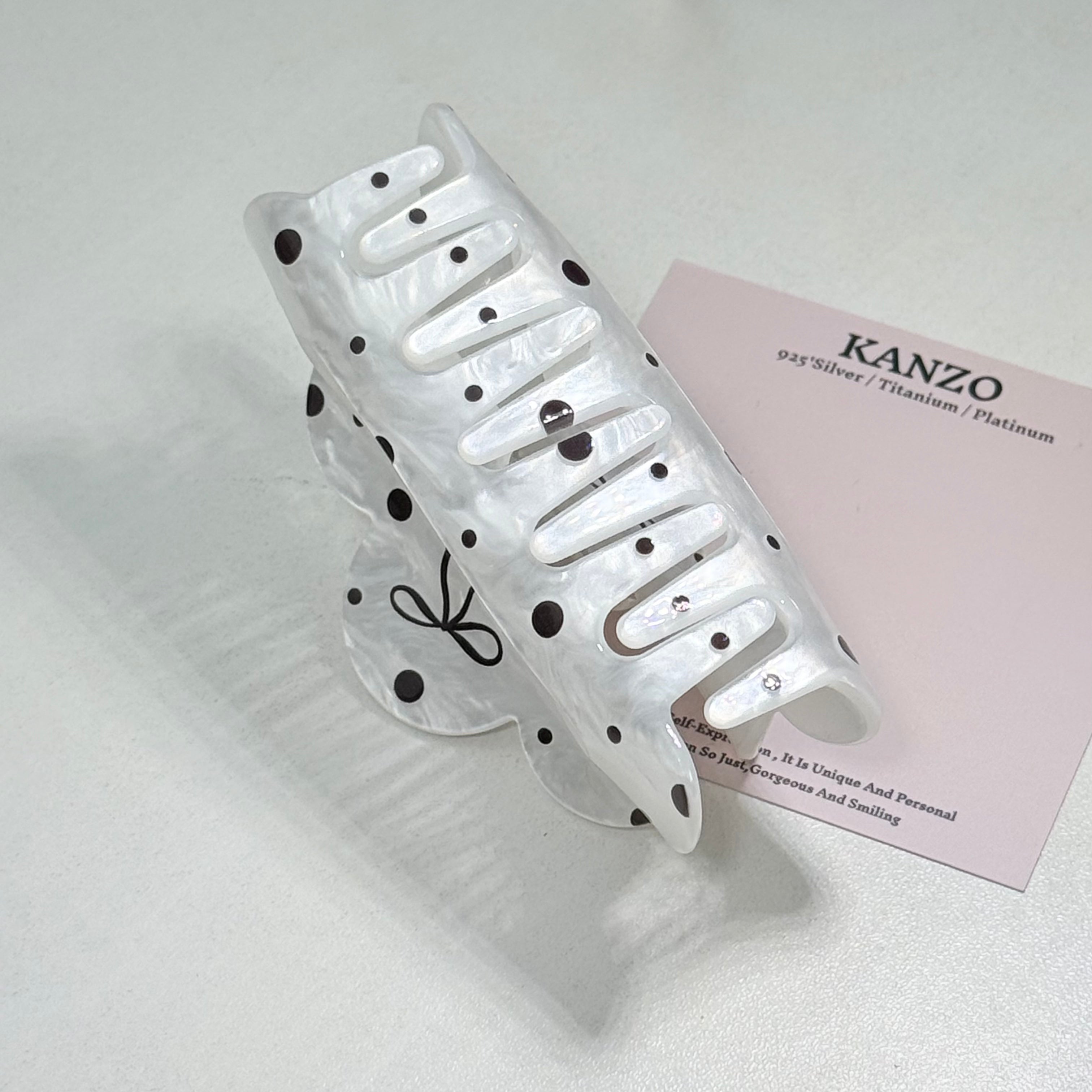 Polka Bow Cloud Acetate Hair Claw