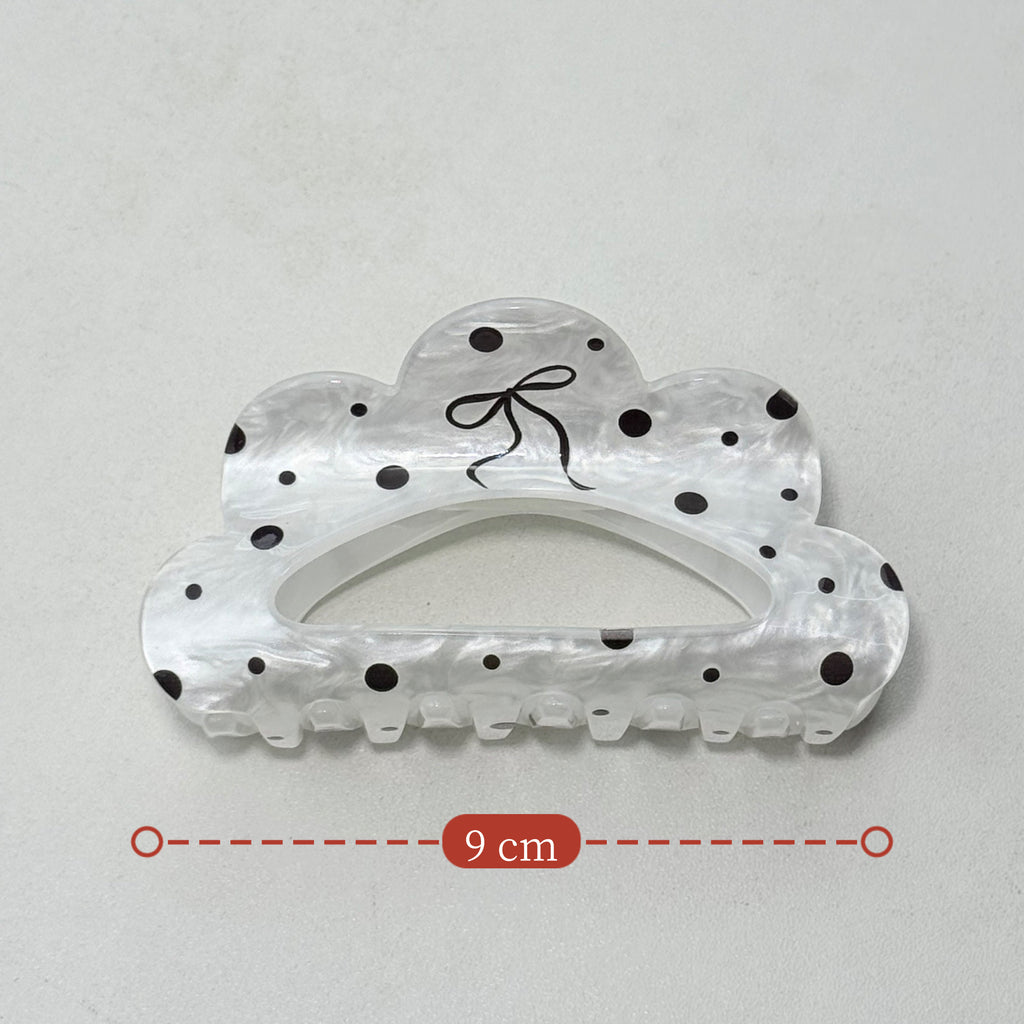 Polka Bow Cloud Acetate Hair Claw