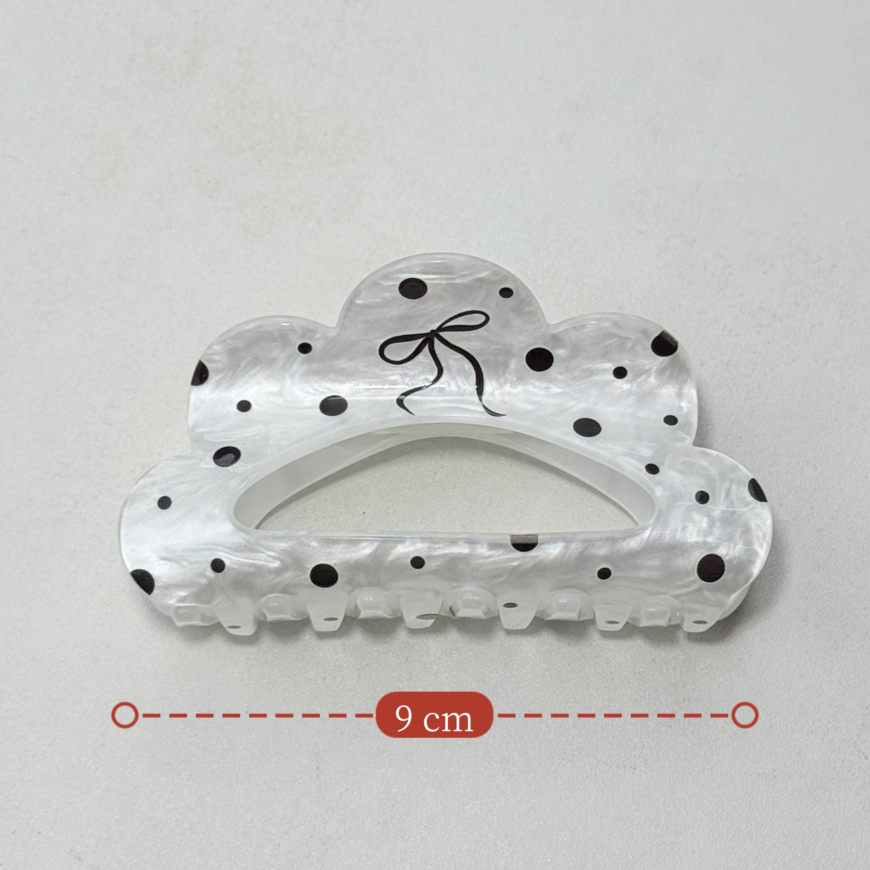Polka Bow Cloud Acetate Hair Claw