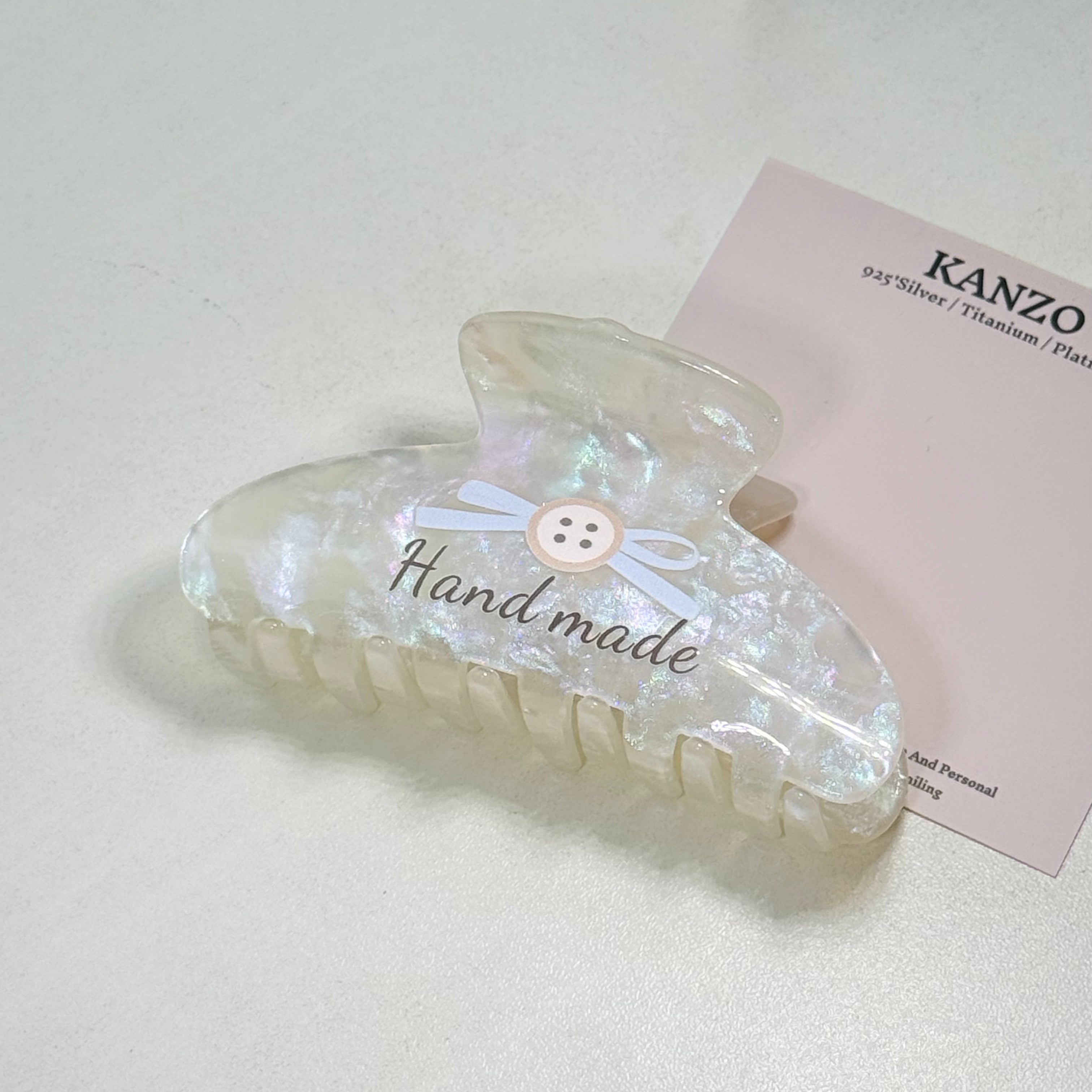 Bow Button Acetate Hair Claw