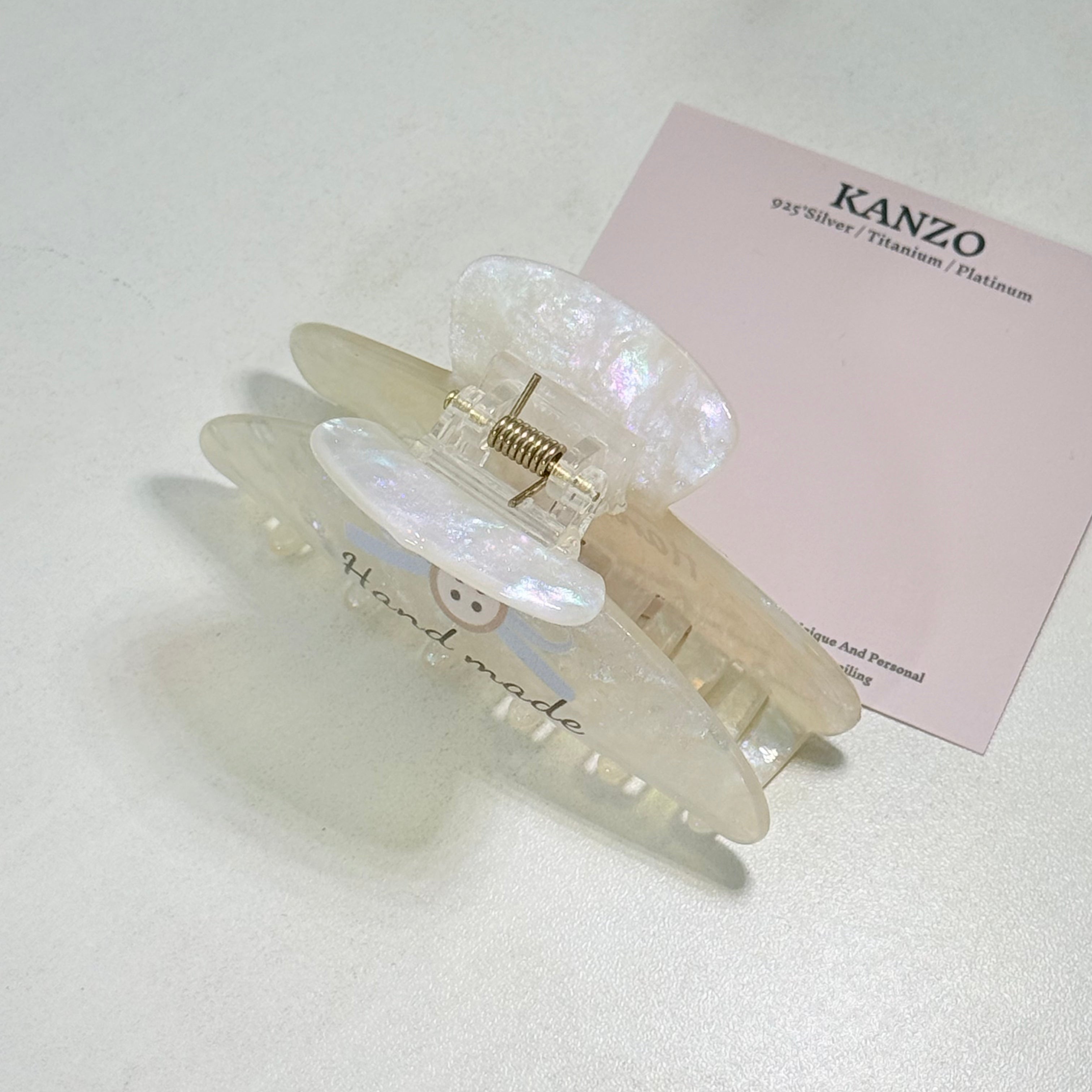 Bow Button Acetate Hair Claw