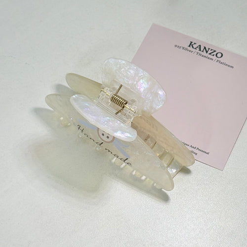 Bow Button Acetate Hair Claw