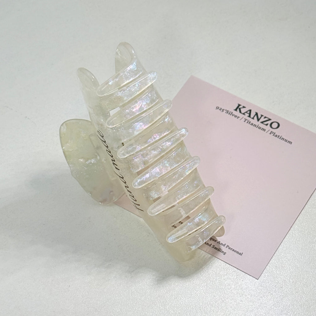 Bow Button Acetate Hair Claw