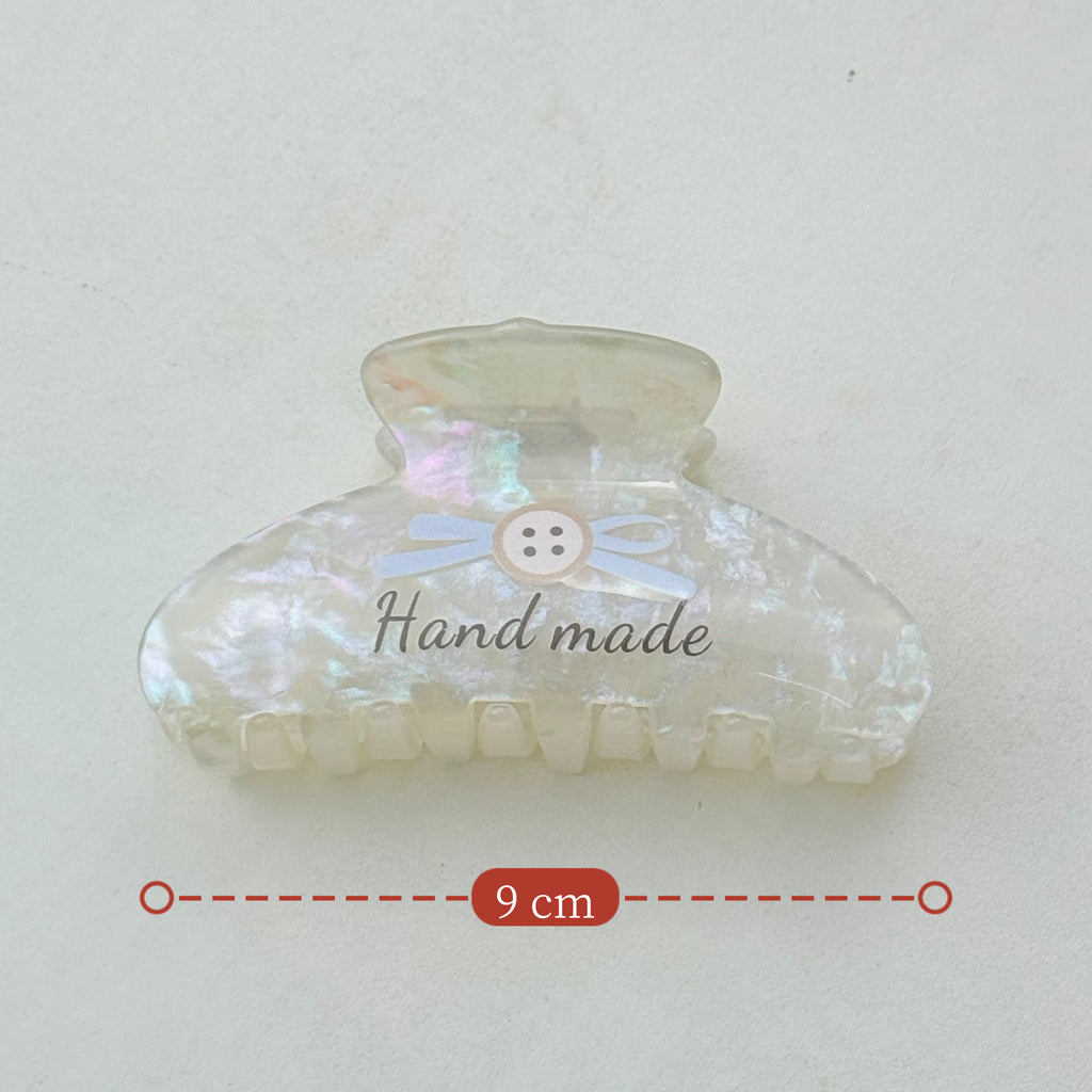 Bow Button Acetate Hair Claw
