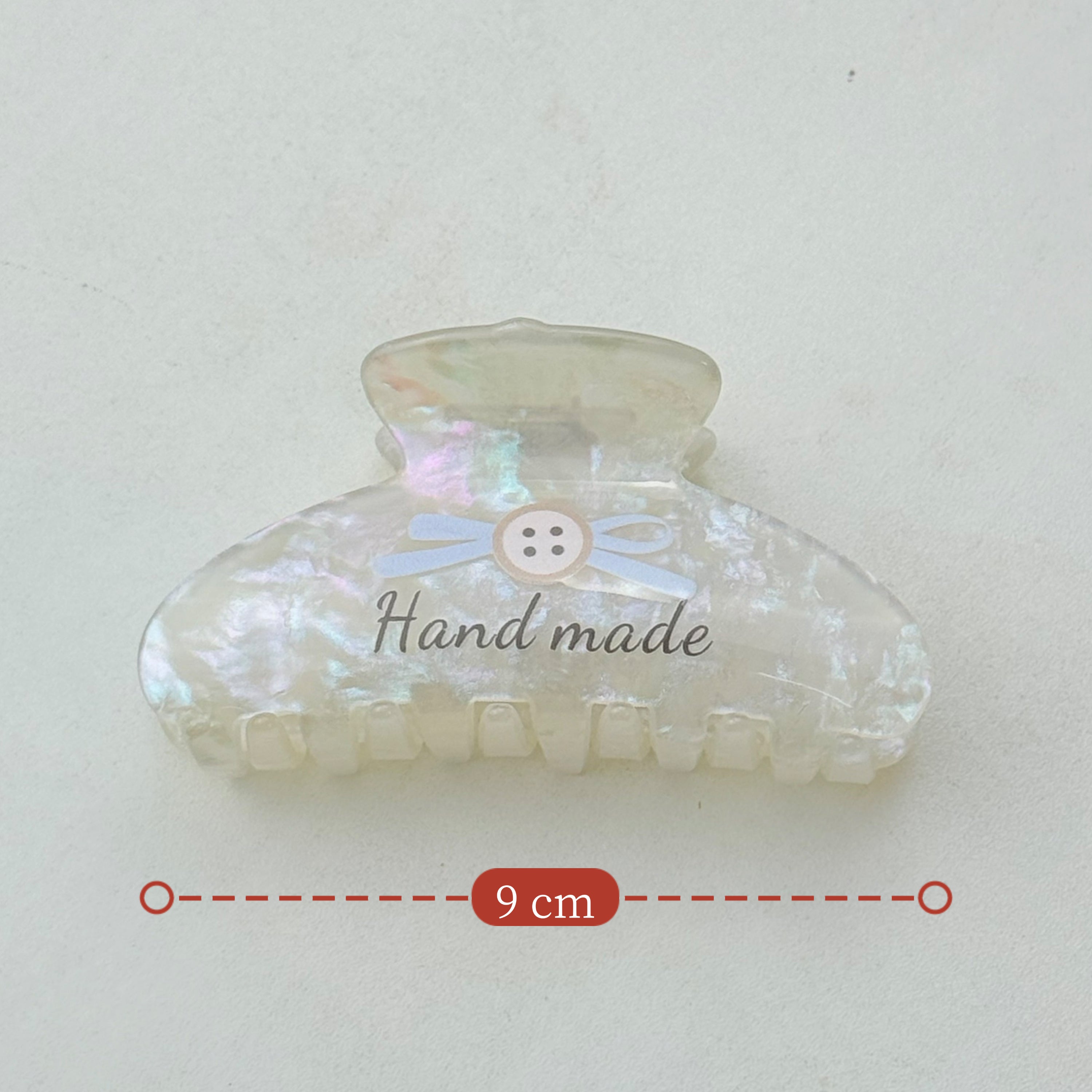 Bow Button Acetate Hair Claw