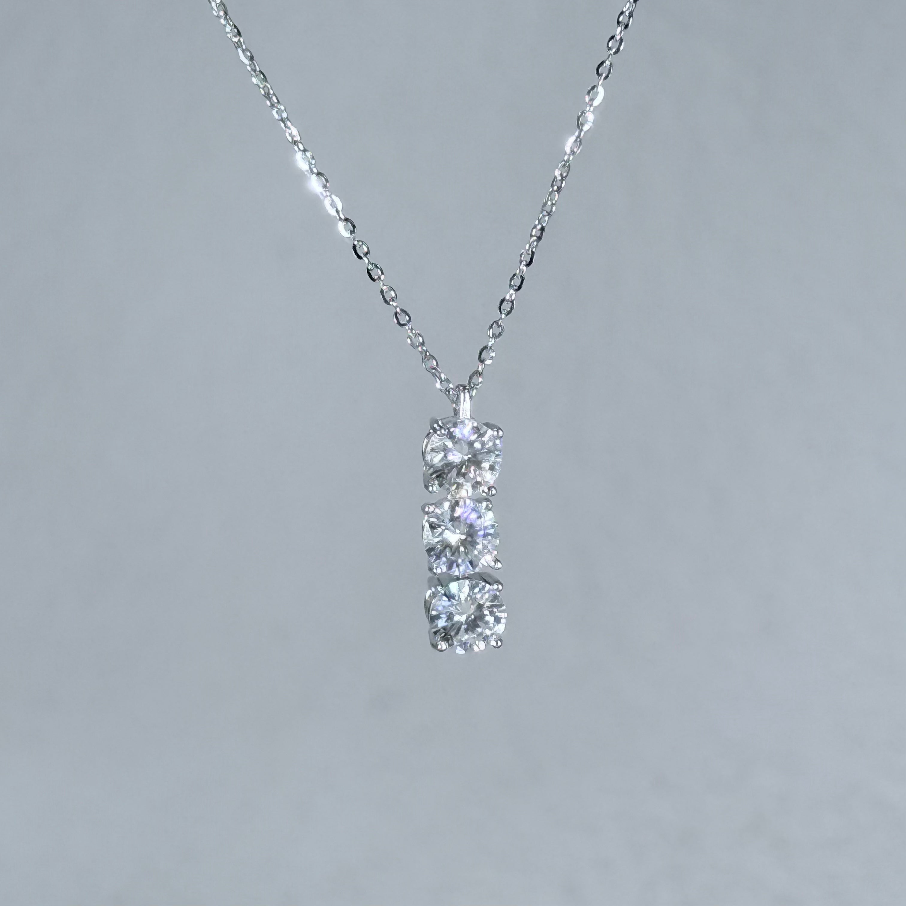 Trio Glow Moissanite 925 Silver Necklace
