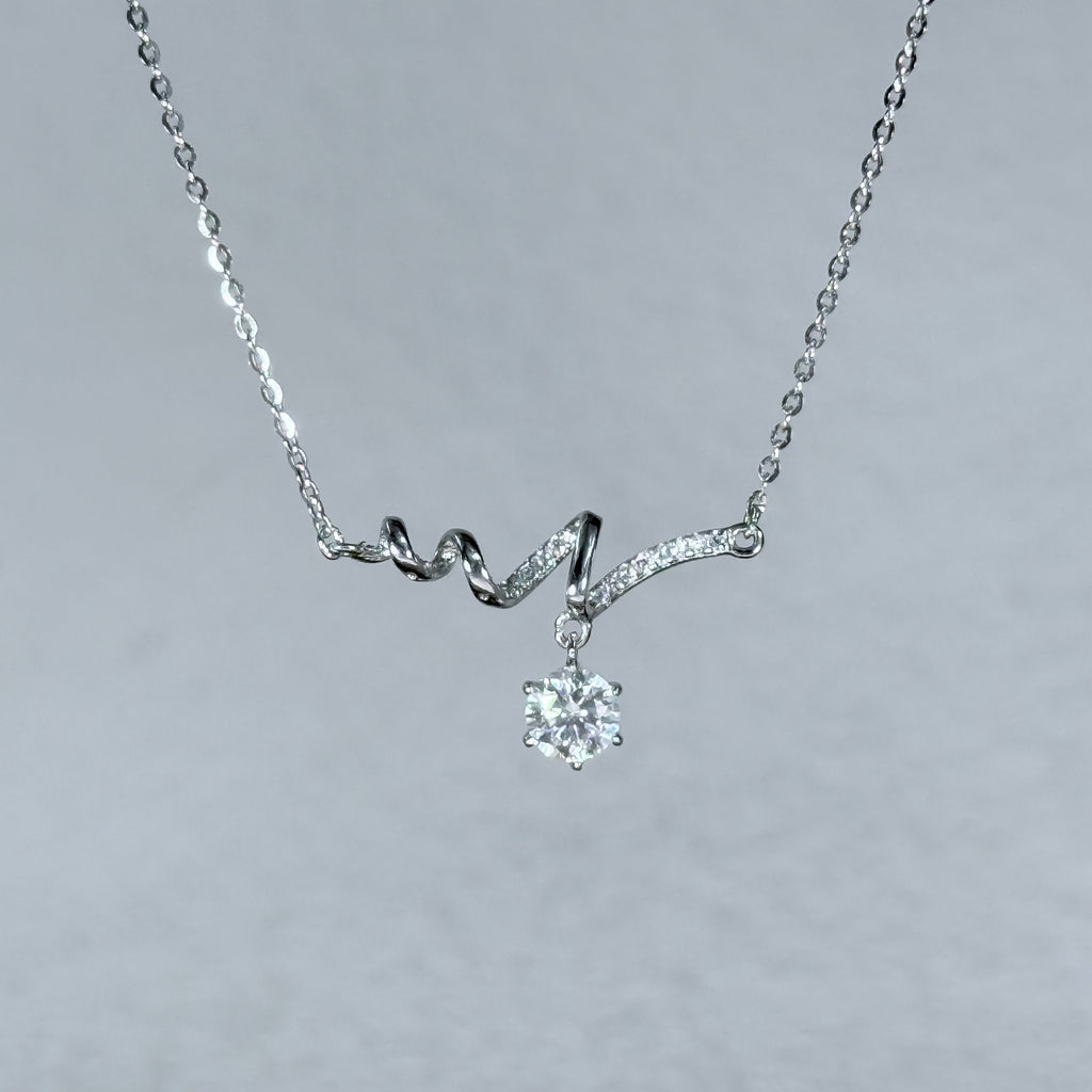 Heartbeat Moissanite 925 Silver Necklace