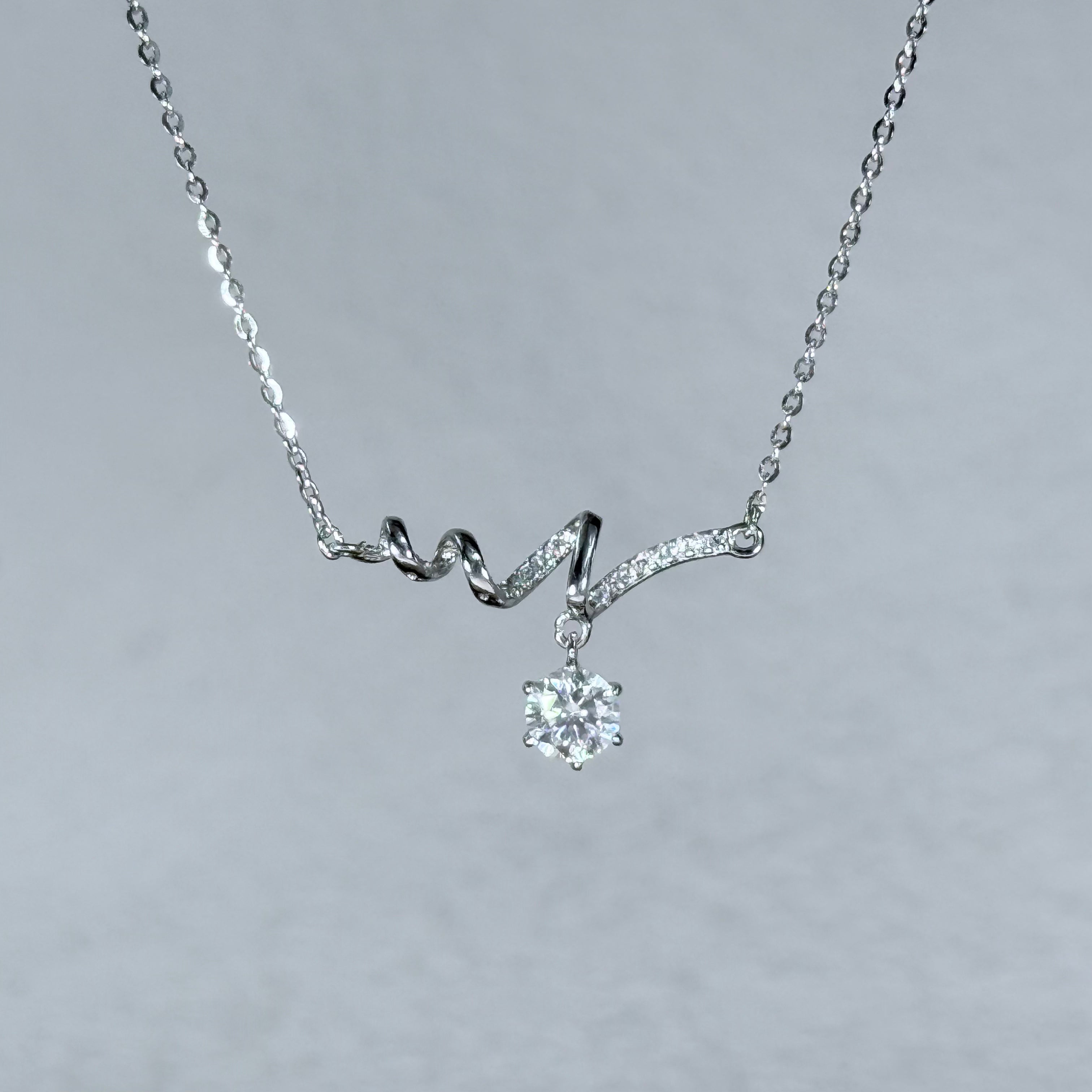 Heartbeat Moissanite 925 Silver Necklace
