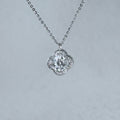 Clover Flower Moissanite 925 Silver Necklace