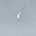 Mother of Pearl Butterfly Moissanite 925 Silver Necklace