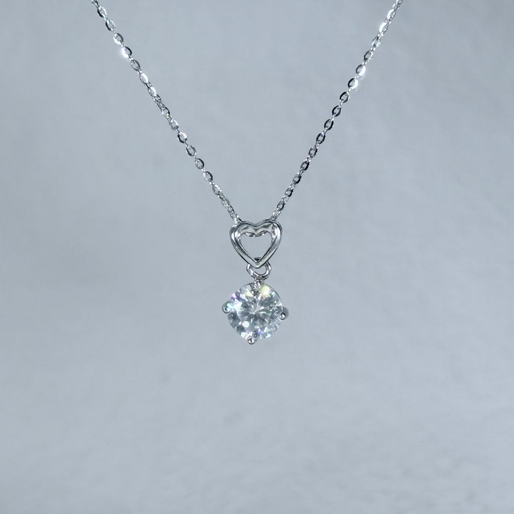Amour Heart Moissanite 925 Silver Necklace