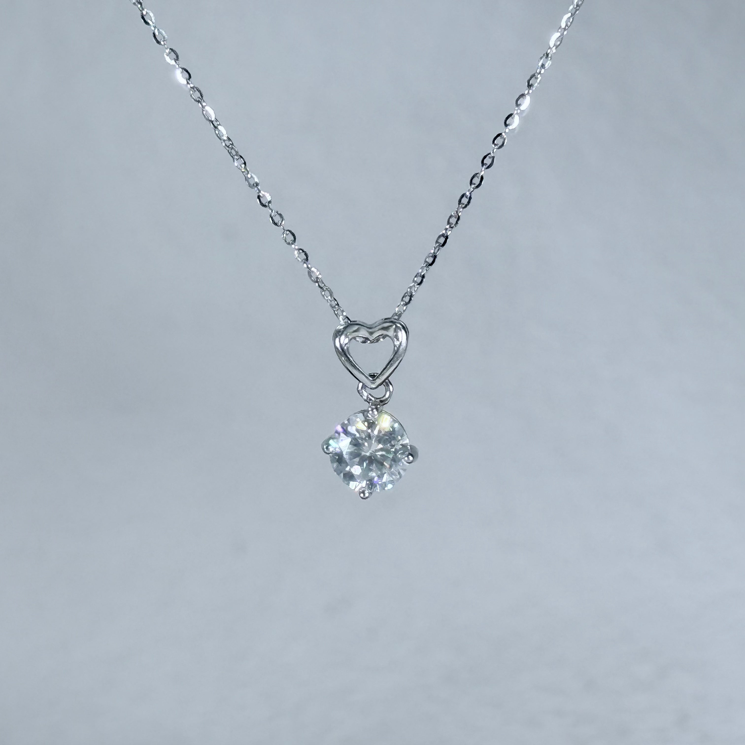 Amour Heart Moissanite 925 Silver Necklace