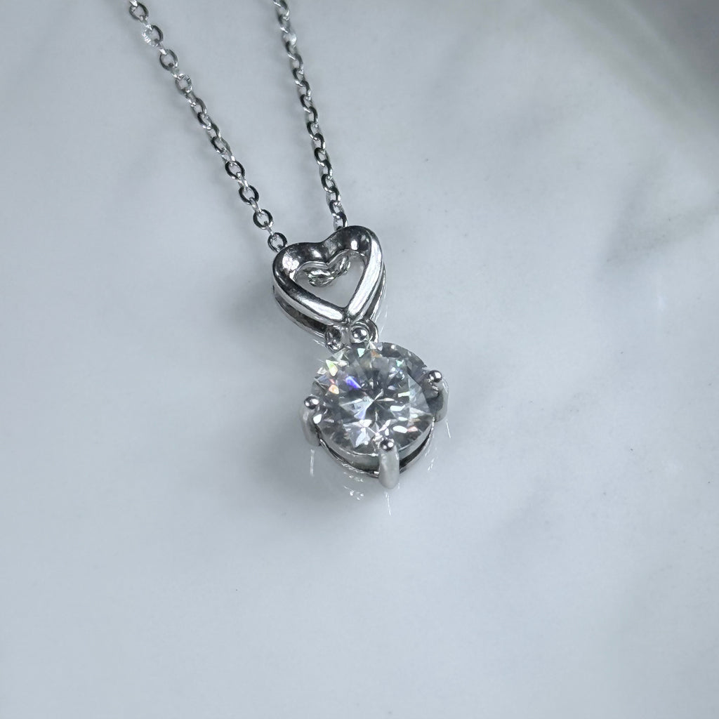 Amour Heart Moissanite 925 Silver Necklace