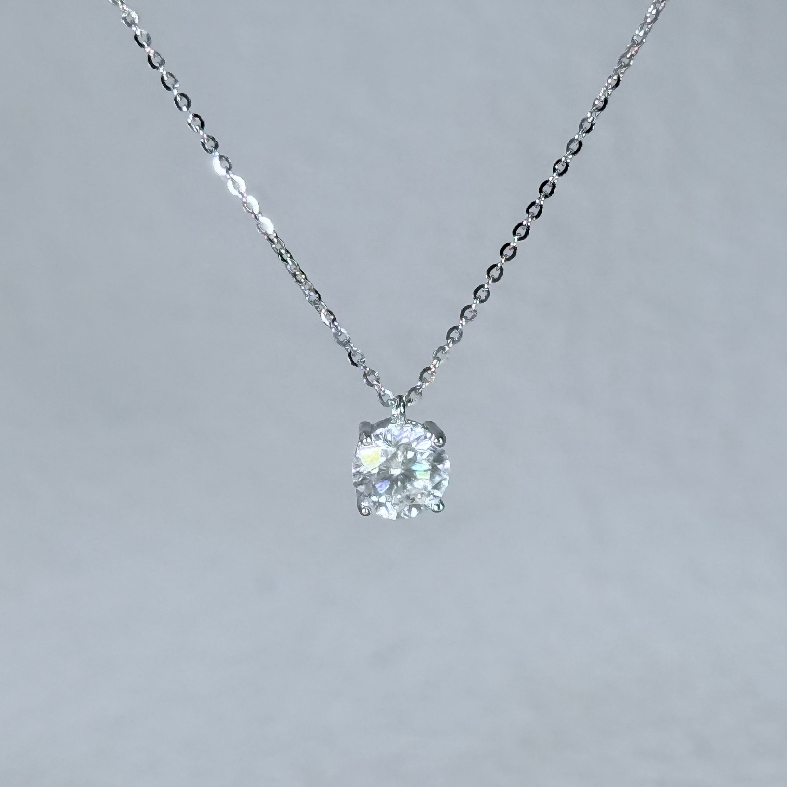 Classic Solitairet Moissanite 925 Silver Necklace