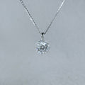 Radiant Halo Moissanite 925 Silver Necklace